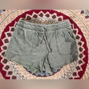 Green beach shorts